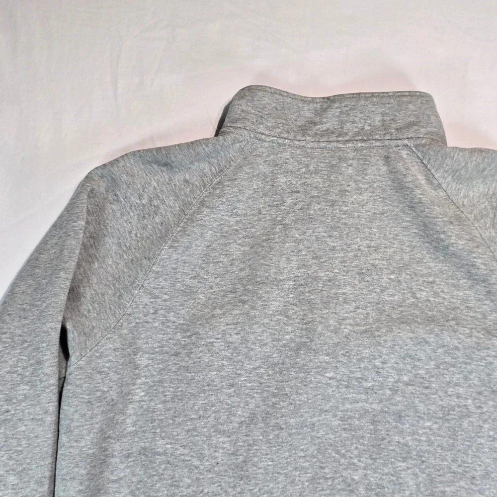 Reebok Mens Quarter Zip Sweatshirt Gray Large‎ Pullover RBLK111704 Logo Fleece